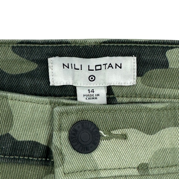 NILI LOTAN Camo Pants Jeans Ankle Green - Picture 5 of 6